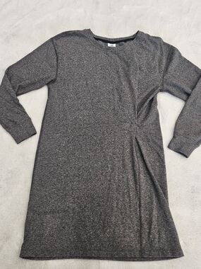 CAbi Heathered Dark Gray Long Sleeve Knit Dress